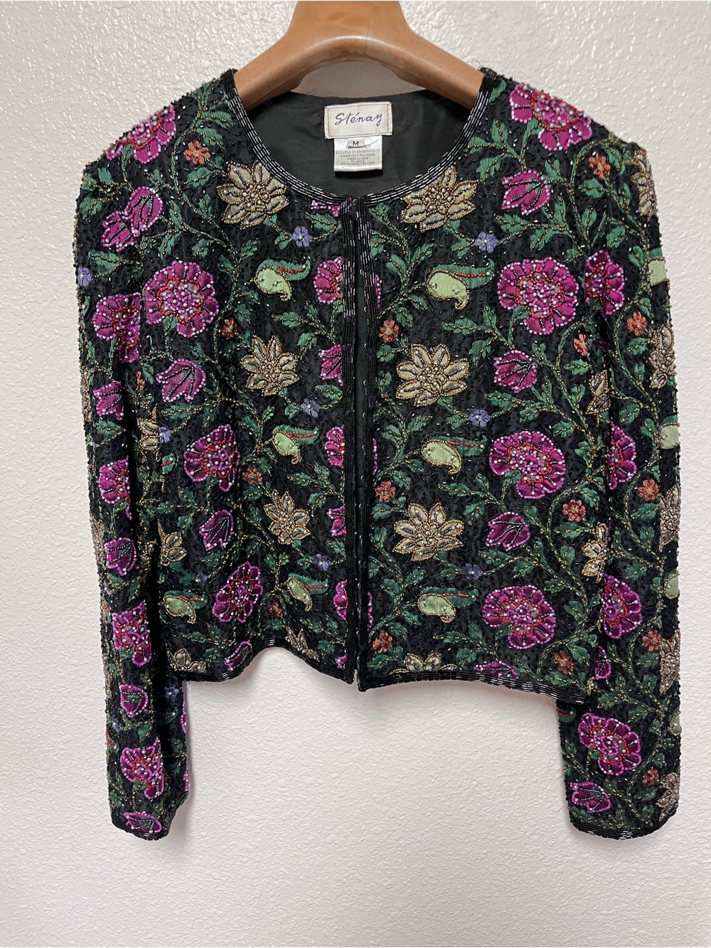 Stenay Embellished Black Floral Beaded Jacket